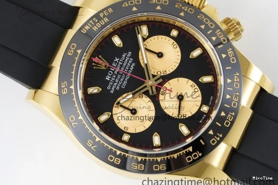 MiroTime 0429 Daytona 116518 BTF 1:1 Best Edition Paul Newman Black YG Dial on Oysterflex Rubber Strap SA4130 V Modern 2259